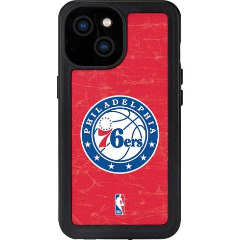 NBA Philadelphia 76ers Distressed iPhone 15 Waterproof Case